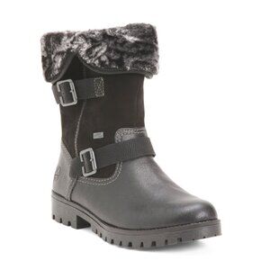 RIEKER Black/grey Leather Payton 63 Comfort Boots